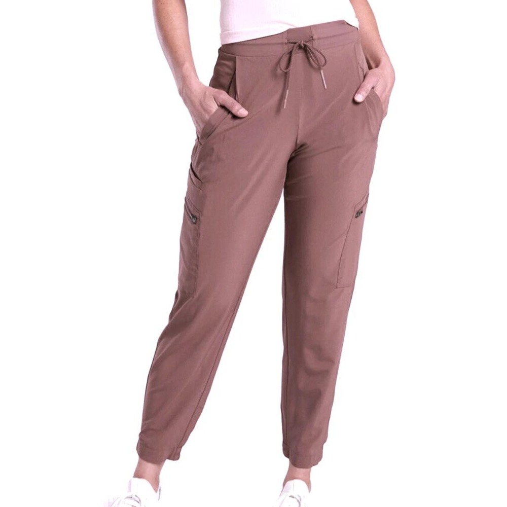 Athleta Venture Pant Mauve Cargo Jogger‎ Hiking Trave Athleisure Womens Sizel 10